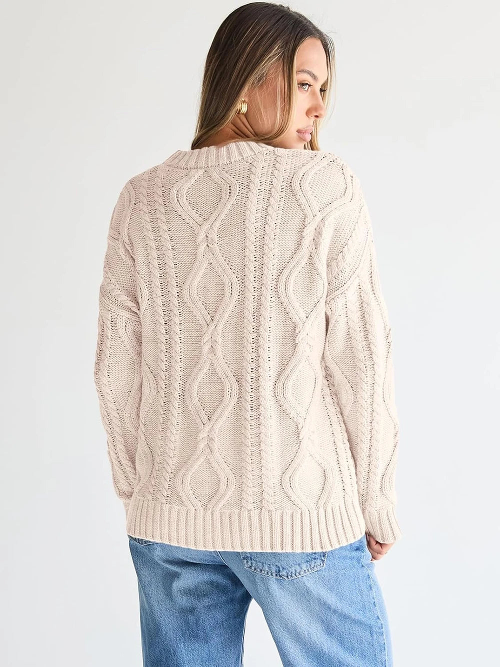 Trendy Queen Oversized Cable Knit Sweater