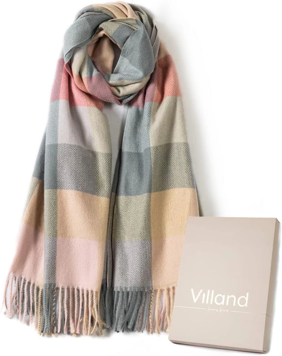 Villand Plaid Wool Blend Scarf