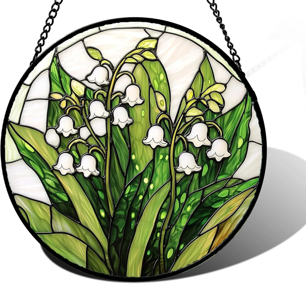 Lily of the Valley Stained Glass Suncatcher