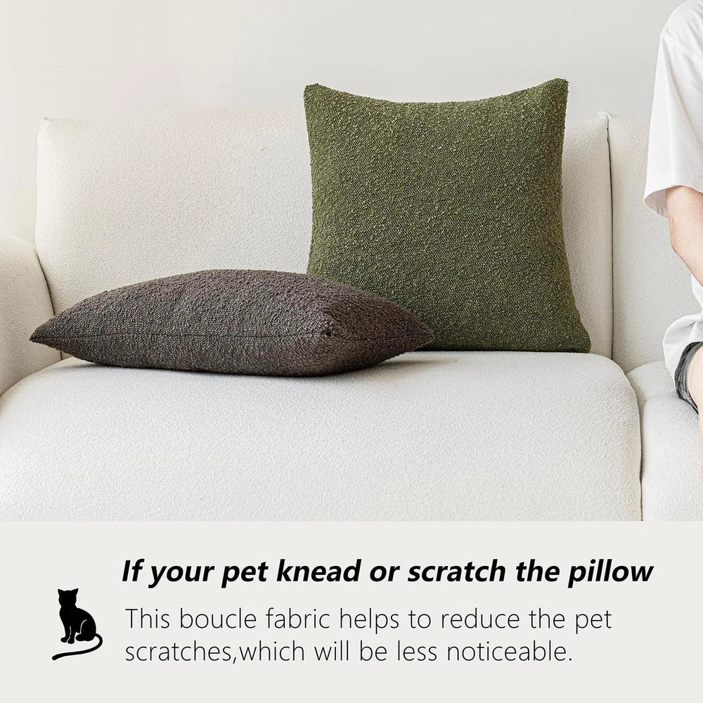 Textured Boucle Throw Pillow Covers