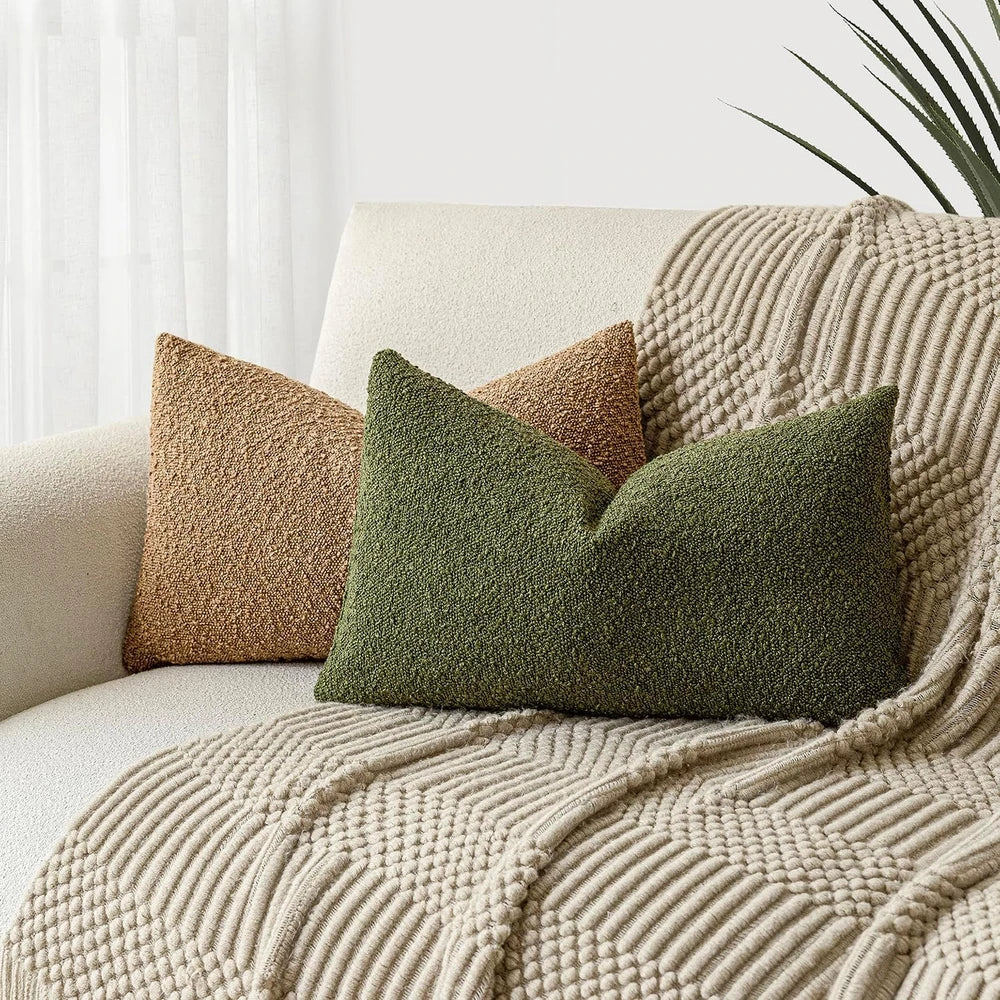 Textured Boucle Throw Pillow Covers