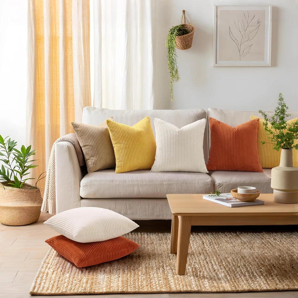 Corduroy Decorative Throw Pillow Covers