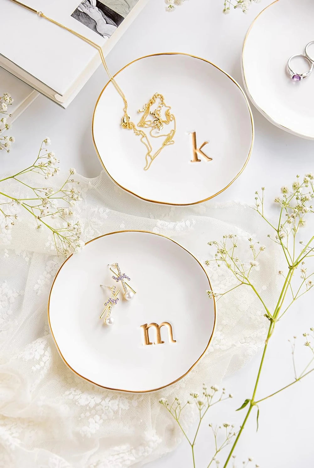Monogram Ceramic Jewelry Tray