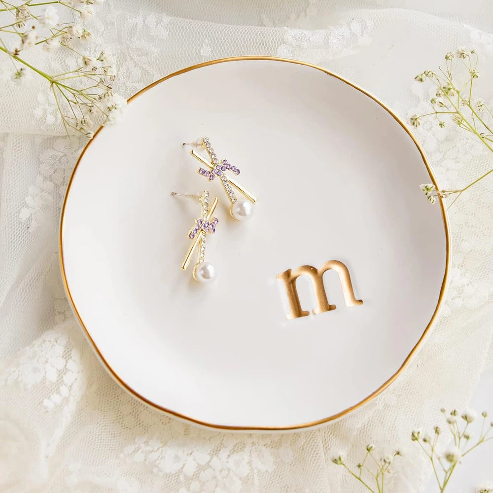 Monogram Ceramic Jewelry Tray