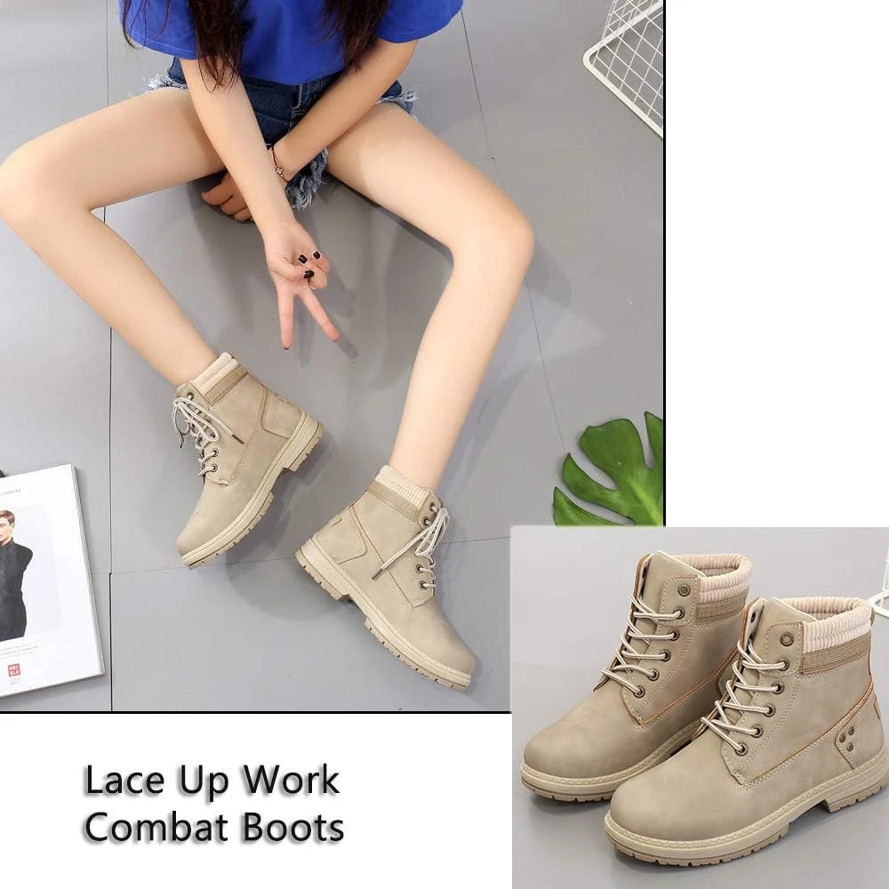 Athlefit Waterproof Combat Ankle Boots