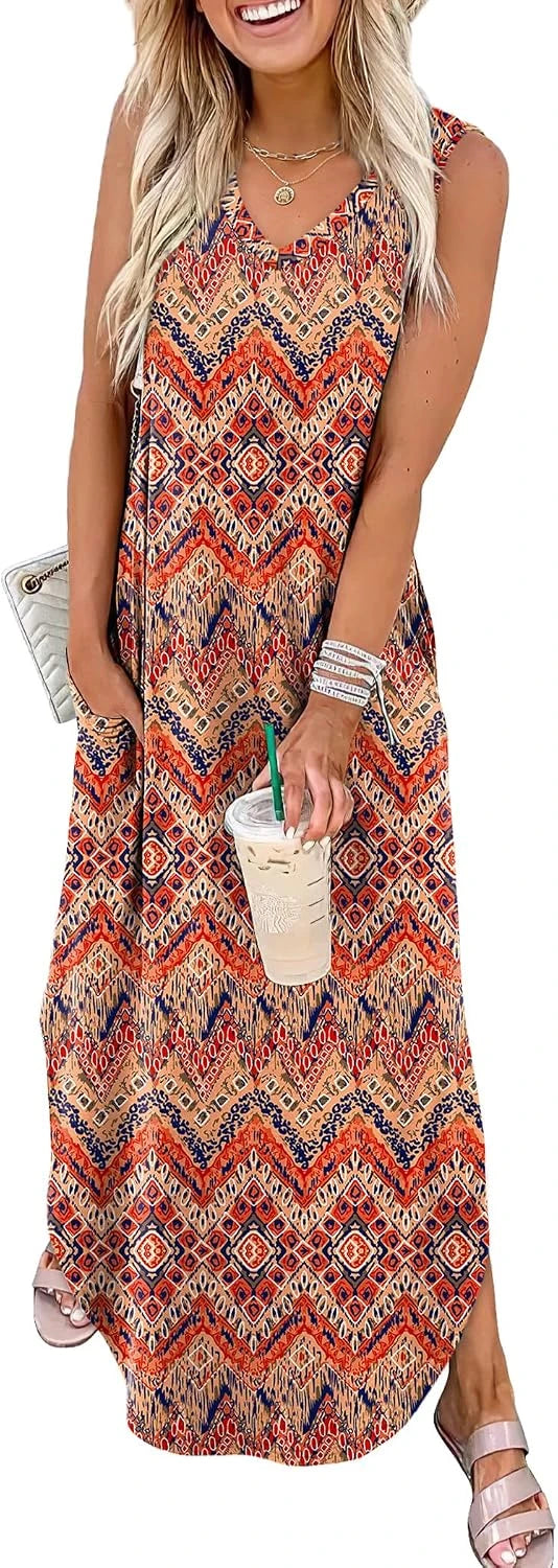 Sampeel Lightweight V-Neck Maxi Dress