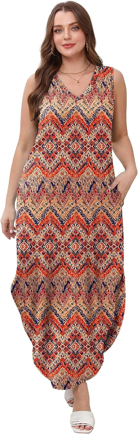 Sampeel Lightweight V-Neck Maxi Dress