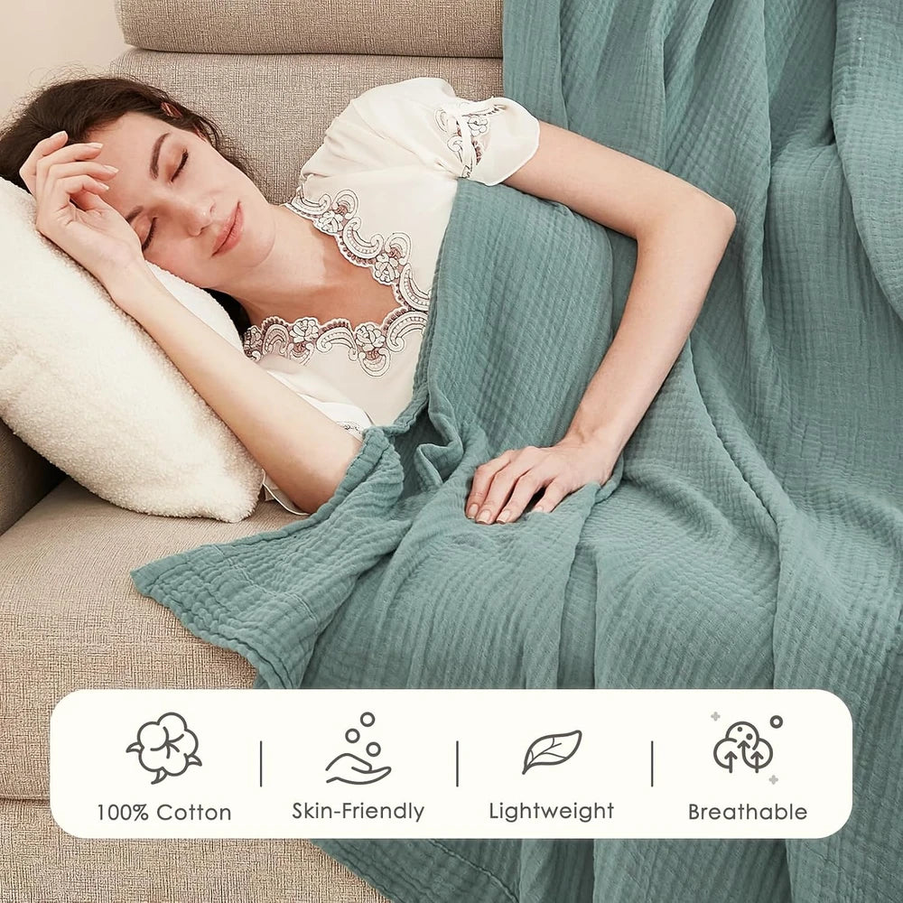 EMME Breathable Cotton Muslin Throw
