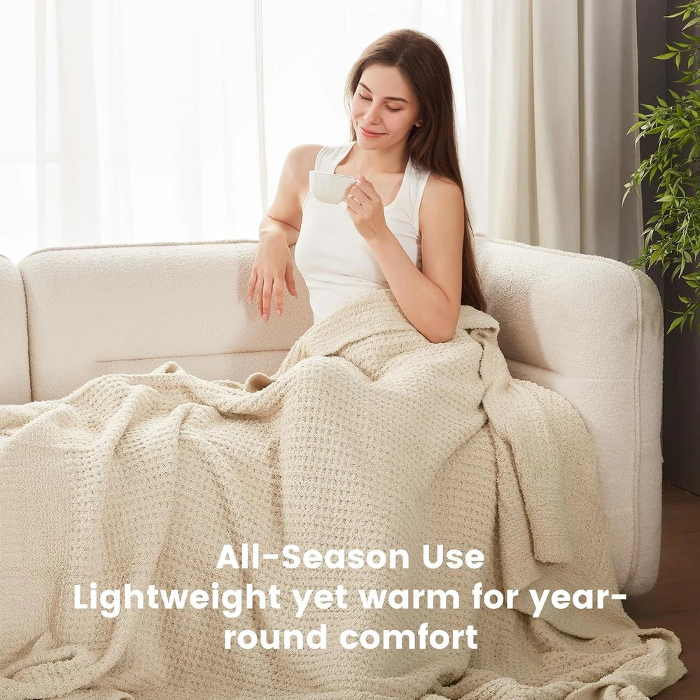 Sleep Zone Waffle Throw Blanket