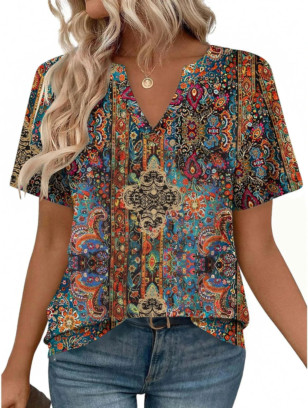 Zeagoo High-Low V-Neck Blouse
